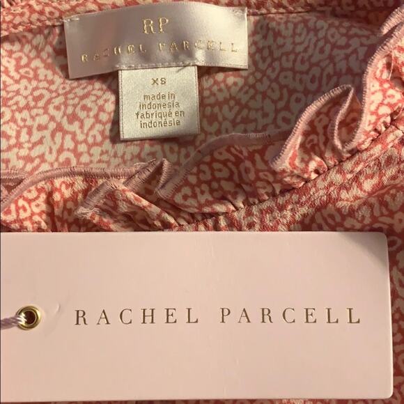 NWT Rachel Parcell floral pink cheetah ruffle top - Picture 5 of 10
